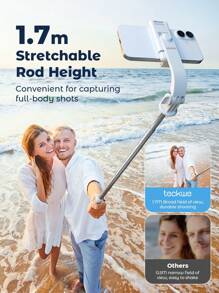 Teckwe Portable Extendable Selfie Stick Tripod With Wireless Remote Control For Travel,Vlogging,Live Streaming Video And Photos,Phone Stand Compatible With  And Android(White)