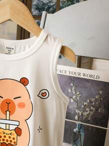 年轻女孩无袖圆领时尚夏季背心