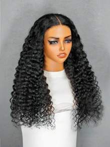 ALL READY WIG Parrucca a onde d'acqua in capelli naturali di colore nero con chiusura in pizzo trasparente senza colla 180% di densità, lunghezza 8-30 pollici, realizzata in 9AM 6*4 Pre sbiancato