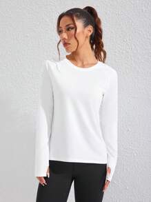 SHEIN Sovereign Charm 罗纹针织露背短款运动背心 - 白色 - 查看 4