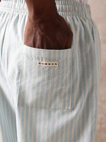 SUMWON 条纹溜冰者版型套穿裤优质舒适家居服抽绳腰带休闲度假服春夏时尚