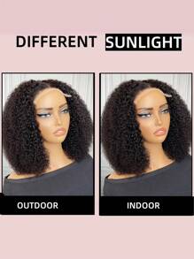 Density Pro Curly Bob Wig Human Hair 10-14 Inch 5x5 Lace Front Wigs Pre Plucked For Women 250% Density Mongolian Kinky Curly Bob Lace Frontal Wigs - SNatural - View 4