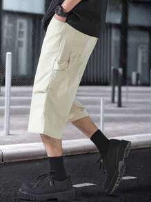 Claim Dot Men's Casual Solid Color Drawstring Waist Shorts Men Clothes Men Shorts