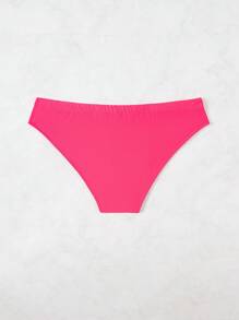 Surfspeed Plus Size Men's Solid Color Summer Beach Vacation Triangle Swim Trunks - Hot Pink - View 2