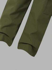 2 件套卡通印花圆领短袖 T 恤和工装裤休闲装适合年轻女孩