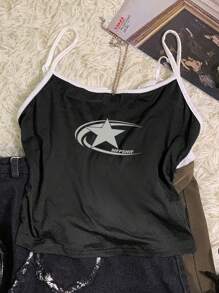 Attitoon 3pcs Women's Casual Versatile Solid Color Tank Top With Cat, Music, And Western Pattern Prints, Suitable For Summer,Rave Top Back To School