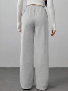 SHEIN Tall 女士秋季卡其色卵石缝线细节直腿运动裤