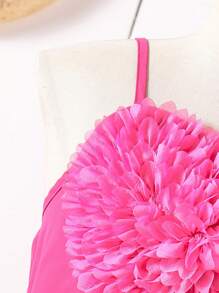 2 Stücke Set für Tween Mädchen mit elegantem herzförmigem Blumen-Rückenoberteil und Schmuckgürtel-Hose