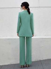 CLARA VERO Women's Olive Green Elegant Suit Sets - Mint Green - View 2