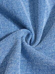 Teen Girl Spaghetti Strap Denim Ripped Shorts 2 Pieces Outfit - Black - View 6