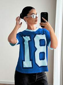 EgrlEra Women's Fuchsia Letter Print Street Style T-Shirt