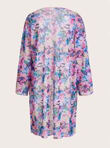 Swim Oasis 3pcs Set Oasis Print Halter Neck Swimsuit For Summer Beach Vacation - Multicolor - View 5