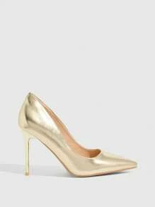 CUCCOO SZL Women's Classic High Heel Pumps For Christmas - Gold - View 4