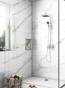 10 piezas de 0,9 m² Pegatinas de azulejos con patrón de mármol gris oscuro, tablero de plástico y aluminio impermeable y a prueba de humedad, papel autoadhesivo para renovación y decoración de paredes para el Día de San Valentín, Bodas de San Valentín, Cumpleaños