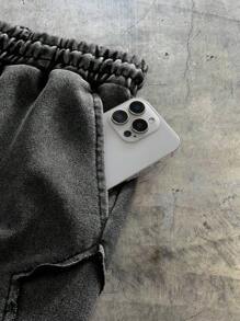 AXEPEAK Men's Simple Fashion Tie Dye Drawstring Waist Shorts, Suitable For Summer - Dark Grey - View 6