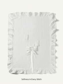 Cozy Pixies 1pc Stroller Cover, White Lace Bow Decor, Outdoor Sun Protection, , Anti-Mosquito, For Baby Stroller - White - View 2