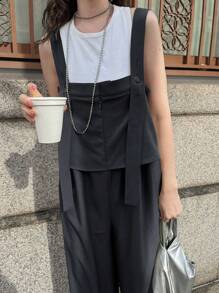 FRIFUL Women's Casual Loose Plain Color Wide Leg Jumpsuit, Summer Women Summer Clothing Woman S Summer Clothes Women Summer Sets Women S Summer Shirts Outfit