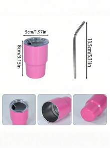 1pc/2pcs/6pcs Stainless Steel Double-Layer Sublimation Mini Tumbler Coffee Cup With Lid And Straw Water Cup Double-Layer Vacuum Insulated Cup Suitable For Bars, Clubs, Restaurants, Families, Party Supplies