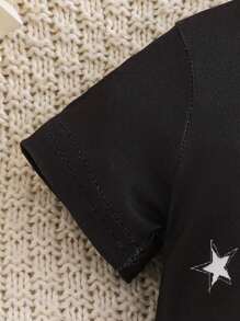 Newborn Infant Boys Lamb-Printed Knitted Rompers Perfect For Summer Wear - Black - View 6