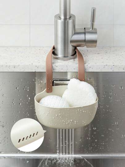 SHEIN 1 PC Drainage Rack,Sink Hanger Hanging Basket, Hanging Basket, Household Sink Storage Supplies, Sink Single And Double Drainage Hanging Bags, Drying Rack, Sink Drainage Rack, Soap Sponge Rack, Laundry Cloth Organizer, Bathroom Soap Rack, Household Kitchen Supplies, Kitchen Sink Organizer Christmas For Holiday Gift Giving