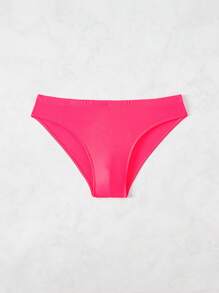 Surfspeed Plus Size Men's Solid Color Summer Beach Vacation Triangle Swim Trunks - Hot Pink - View 3