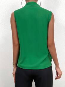 SHEIN Unity Women's Solid Color Casual Shirt Suitable For Summer - Green - View 2