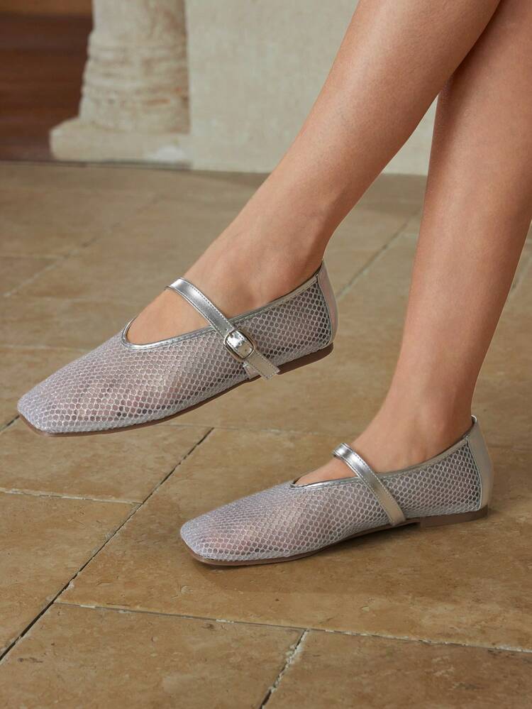 2024 NEW RHINESTONE SQUARE TOE SUMMER LOW HEEL FLAT SANDALS