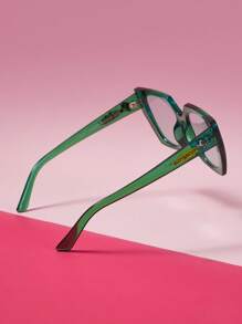 THE POWERPUFF GIRLS X SHEIN Óculos da Moda com Estampa de Ranúnculo - Verde - Visão 2