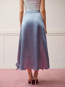 MOTF PREMIUM STEREO FLORAL FLOWY SKIRT - Blue - View 3