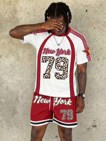 Set di Maglietta e pantaloncini da uomo, di moda per l'estate