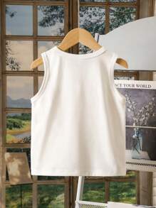 年轻女孩无袖圆领时尚夏季背心