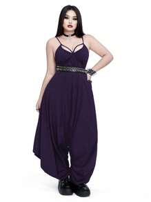 Whyspr 大码女式 V 领系带不对称连体裤