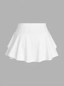 SHEIN EZwear Bộ 2 quần short in họa tiết xanh trắng cho nữ, mùa hè - Xanh và trắng - Xem 7