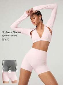 GLOWMODE Pantalones cortos deportivos Mujer Bolsillo Liso