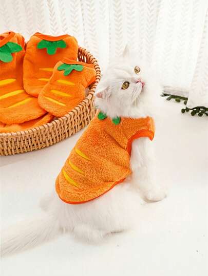 Winter Carrot Shaped Warm Clothes For Pet Dogs, Teddy Bears, Corgis, Pomeranians, Cats And Other Small Animals Clothing And Accessories