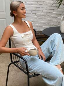 Áo ba lỗ công sở ôm vừa vặn cho nữ mùa hè - Màu be - Xem 4