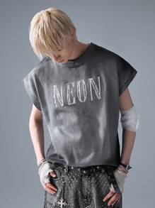 NEON BLANC Men's Street Fashion Jacquard Knit Grey Crew Neck Sweater - Light Grey - View 2