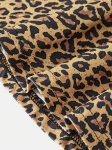 SHEIN Tween Girl Leopard Print A-Line Casual Skirt - Brown - View 5