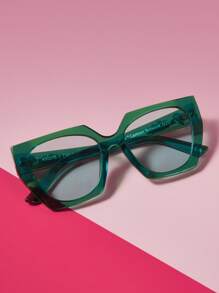 THE POWERPUFF GIRLS X SHEIN Óculos da Moda com Estampa de Ranúnculo - Verde - Visão 4