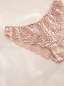 Set de 3 bragas de mujer con diseño minimalista y romántico de encaje