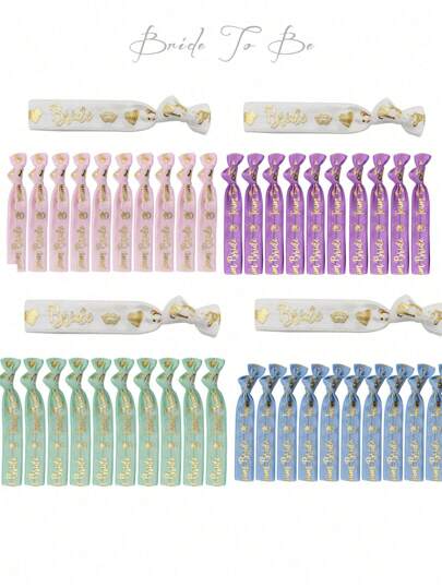 SHEIN 10+1pc Bride Tribe Bachelore Party Bracelet Hand Band Bride To Be Gift Bridal Shower, 11Pieces, Hen Party Bracelets, 1 White Bridal Bracelets, 10 Coloured Bridal Bracelets, For Wedding, Party, Engagement And Hen Party Decoration,Wedding Decor