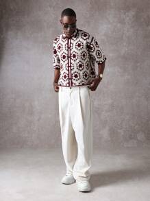 SUMWON Áo len cardigan cài nút móc thủ công sang trọng có họa tiết lục giác, món đồ thủ công nổi bật, hoàn hảo cho trang phục mùa thu đông - Màu be - Xem 7