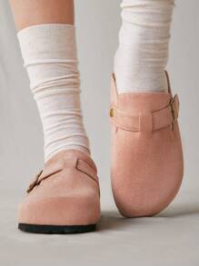 Solecia Sepatu Flat Wanita Kasual Serbaguna Sederhana Warna Polos - Baby Pink - View 10