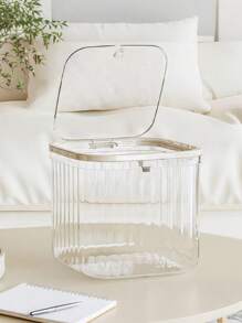 SHEIN 1pc Transparent Coffee Capsule Shaped Storage Box, Ideal For Fruit, Cosmetic And Desk Organization In Kitchen, Bathroom And Other Places - White - View 1