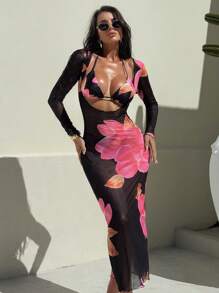 Swim Vcay 女士 3 件套 全新印花吊带比基尼泳衣，性感且具有防护作用 - 彩色 - 查看 4