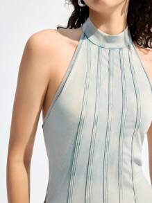 LYSMO 女士水洗绿色不对称下摆连体裤 - 春夏 - 綠色 - 查看 8