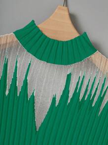 Chiquease 女士纯色针织上衣，简约时尚，适合夏季 - 綠色 - 查看 5