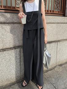 FRIFUL Women's Casual Loose Plain Color Wide Leg Jumpsuit, Summer Women Summer Clothing Woman S Summer Clothes Women Summer Sets Women S Summer Shirts Outfit