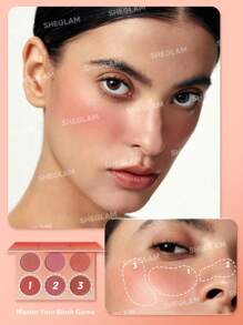 SHEGLAM Floral Flush Blush Palette 6-Color Pressed Powder Blush Palette High Pigment Non-Fading Long Lasting Natural Matte Lightweight Blusher Pink Blush Rare Brand Beauty Makeup Face Paint Cosmetic For Women Girls Perfect For Fall Winter Ideal For Y2K Fancy Fashion Suitable For Birthday Christmas Present Party Ready Best Color