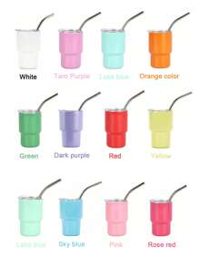 1pc/2pcs/6pcs Stainless Steel Double-Layer Sublimation Mini Tumbler Coffee Cup With Lid And Straw Water Cup Double-Layer Vacuum Insulated Cup Suitable For Bars, Clubs, Restaurants, Families, Party Supplies